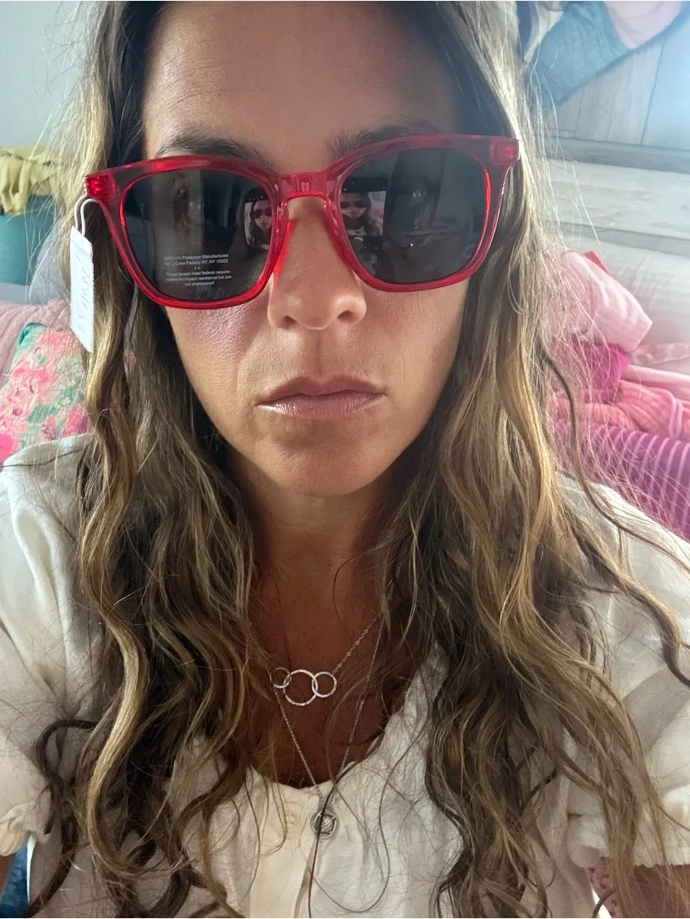 J. Crew Transparent Red Sunglasses with Dark Lenses